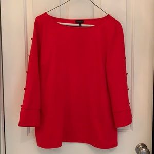 EUC Talbot’s Red 3/4 Sleeve Top Button Sleeve M